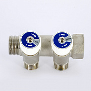 Коллектор UNI-FITT 3/4" 2 выхода 1/2'(плоск. упл) никелированный 