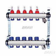 Коллекторная группа с расходомерами Bravi выходы 2X3/4 Евроконус 