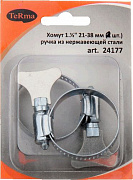 Хомут 1.1/4" 18-32мм нерж. TeRma 24176 (упаковка 2 шт.) в блистере 